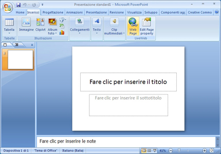 Aggiungere pagina web in PowerPoint