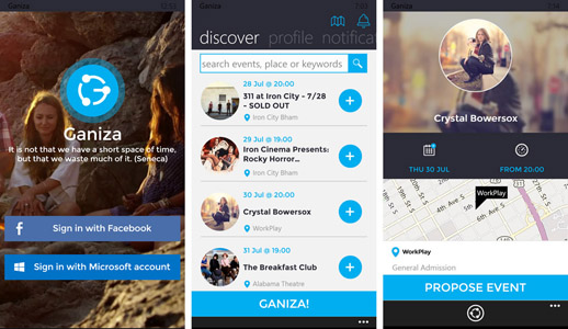 Ganiza, l'app per organizzare il tempo libero