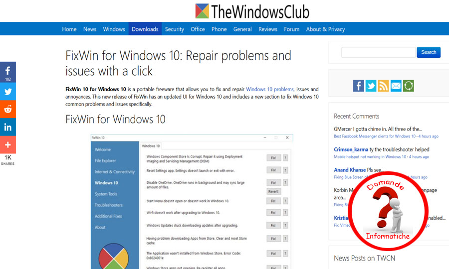 Risolvere problemi Windows 10